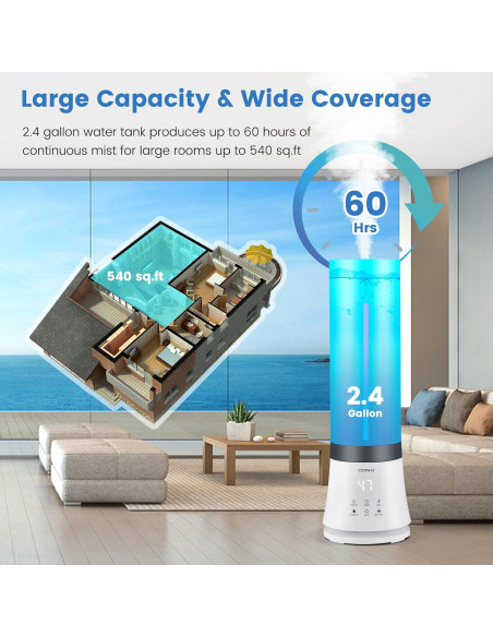 Humidificador Ultrasonico Nightcore 9L para Hogar y Dormitorio