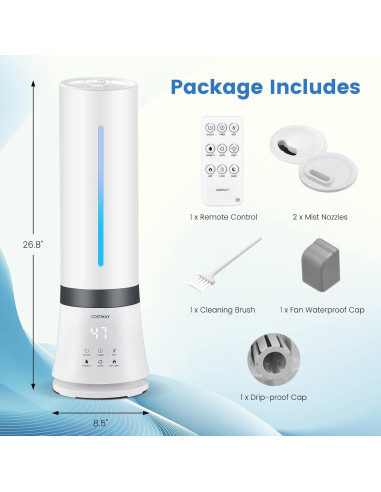 Humidificador Ultrasonico Nightcore 9L para Hogar y Dormitorio