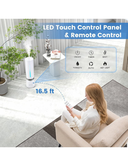 Humidificador Ultrasonico Nightcore 9L para Hogar y Dormitorio