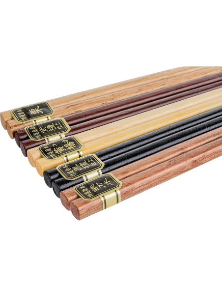 Set de 5 Pares de Palillos de Bambú W Home - Antideslizantes