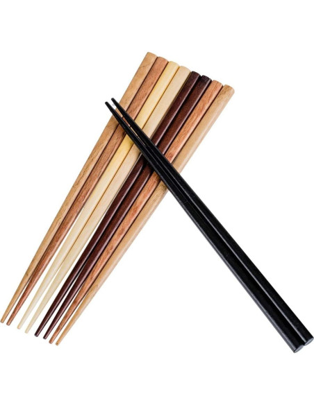 Set de 5 Pares de Palillos de Bambú W Home - Antideslizantes