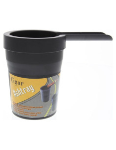 Cenicero para cigarrillos Cenicero Negro Redondo con Tapa