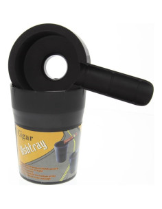 Cenicero para cigarrillos Cenicero Negro Redondo con Tapa 2