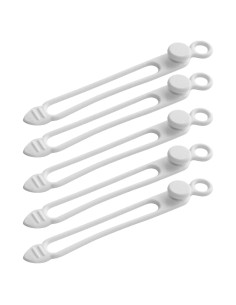Bridas de Silicona TENOC 5 Pcs Blancas Organizador de Cables