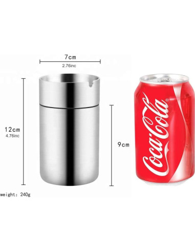 Cenicero de Acero Inoxidable OTOLIMAN para Coche Plata