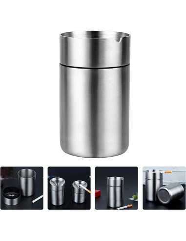 Cenicero de Acero Inoxidable OTOLIMAN para Coche Plata