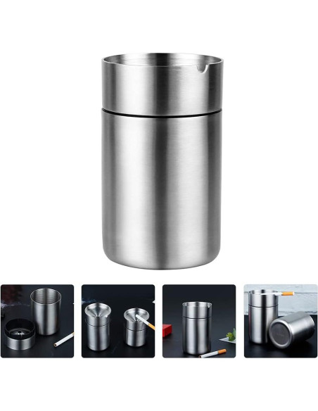 Cenicero de Acero Inoxidable OTOLIMAN para Coche Plata