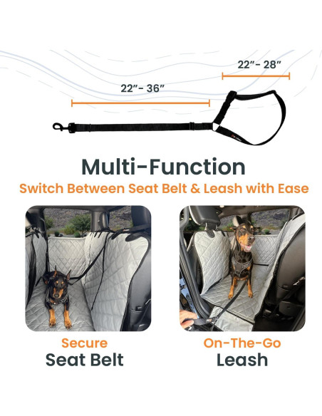 Cinturón de Seguridad para Perros 4Knines Ajustable - Negro