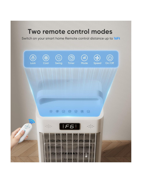 Acondicionador de Aire Portátil Ashihoti FK2408Y 6 Velocidades