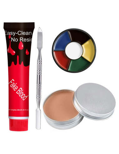 Kit de Maquillaje Efectos Especiales SFX Topcent - Sangre Falsa y Cera