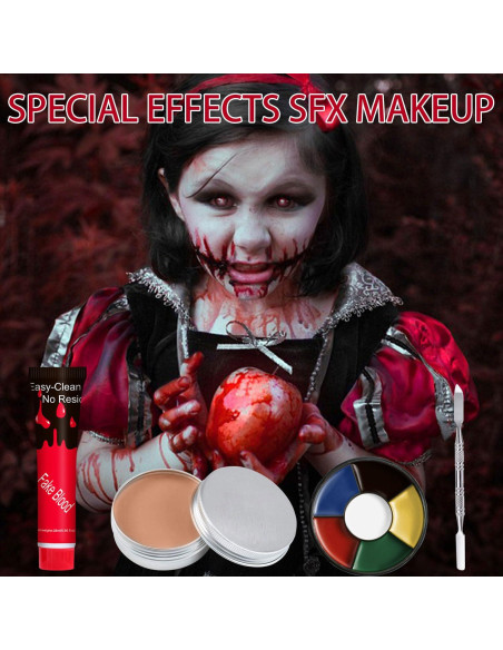 Kit de Maquillaje Efectos Especiales SFX Topcent - Sangre Falsa y Cera