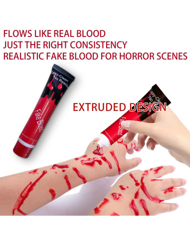 Kit de Maquillaje Efectos Especiales SFX Topcent - Sangre Falsa y Cera