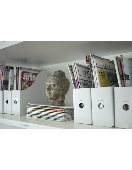 Soporte de Revistas QQOUTLET Cartón Blanco 5 Piezas