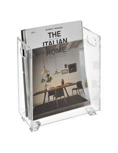 Soporte de Revistas Acrílico Stock Your Home - Transparente - 25.4x11.4x27.6 cm