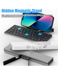 Teclado Plegable Bluetooth SIKAI CASE Plata 60 Teclas Silenciosas 2