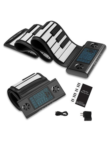 Piano Portátil KONIX PS61B de 61 Teclas con Bluetooth y MIDI