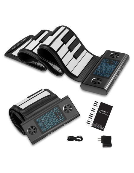 Piano Portátil KONIX PS61B de 61 Teclas con Bluetooth y MIDI