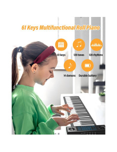Piano Portátil KONIX PS61B de 61 Teclas con Bluetooth y MIDI 2