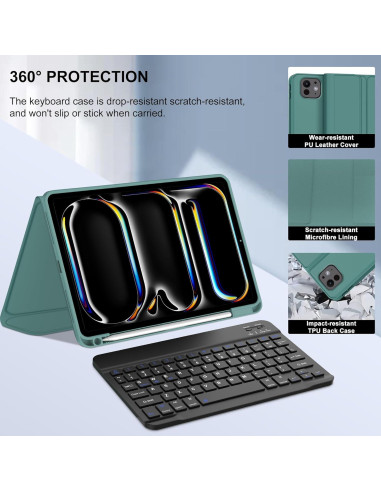 Funda iPad Pro 11" M4 2024 con Teclado Bluetooth Desmontable