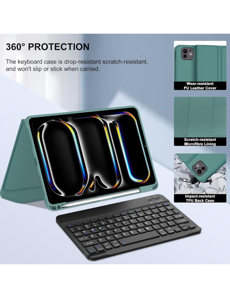 Funda iPad Pro 11" M4 2024 con Teclado Bluetooth Desmontable