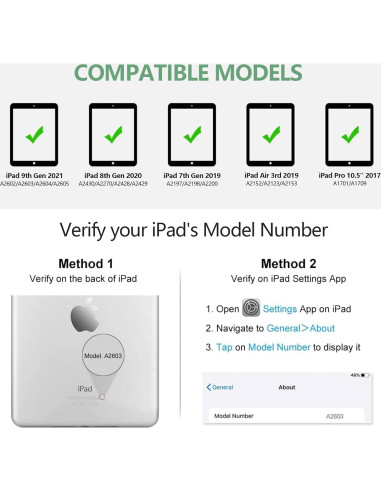 Funda de Teclado BQSS para iPad 10.2" 9/8/7 Gen - Gris