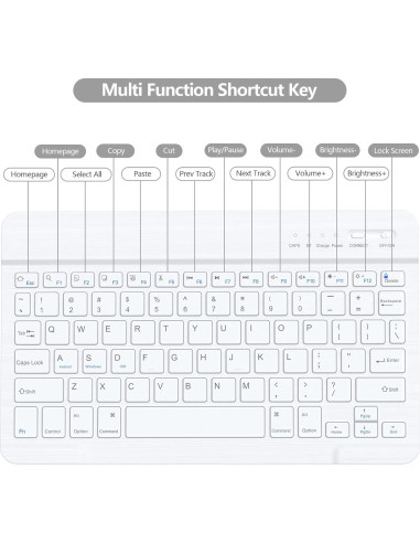 Funda de Teclado BQSS para iPad 10.2" 9/8/7 Gen - Gris