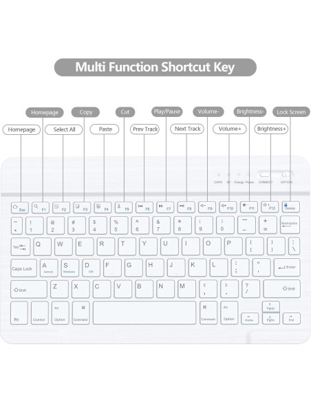 Funda de Teclado BQSS para iPad 10.2" 9/8/7 Gen - Gris