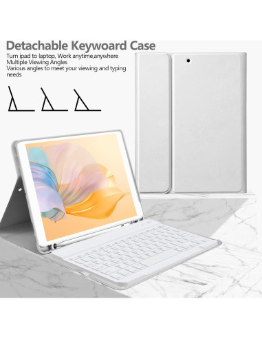 Funda de Teclado BQSS para iPad 10.2" 9/8/7 Gen - Gris