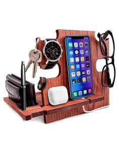 Estación de Carga de Madera Gretaoto para Hombres - Caoba