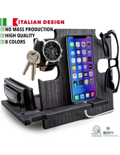 Estación de Carga de Madera Gretaoto para Hombres - Caoba 2