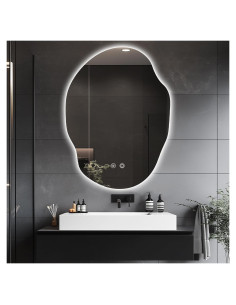 Espejo de Baño LED Asimétrico 76.2x55.9cm 39F USA con Luz Regulable