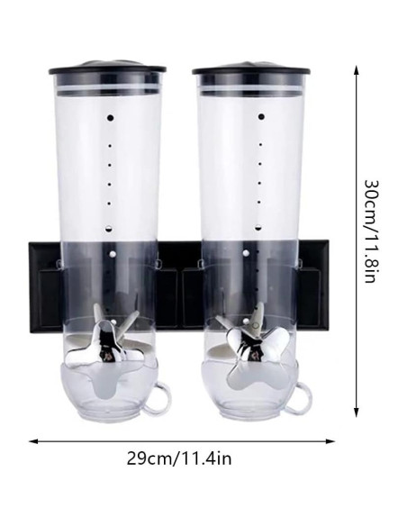 Paquete de 2 dispensadores de cereales CyoutShop 3L Negro