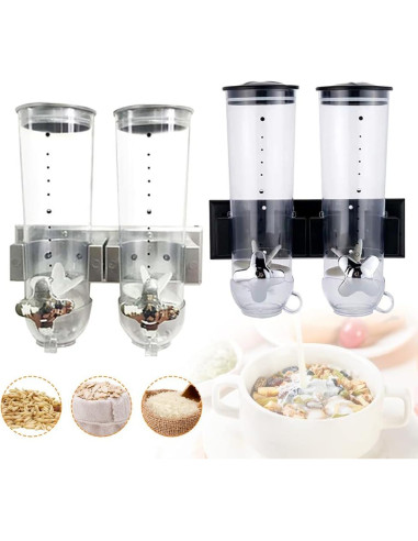 Paquete de 2 dispensadores de cereales CyoutShop 3L Negro