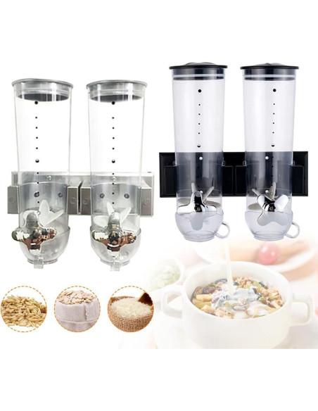 Paquete de 2 dispensadores de cereales CyoutShop 3L Negro
