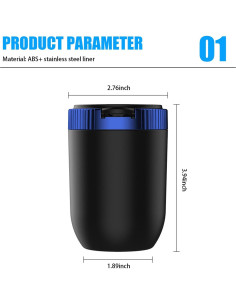 Cenicero de Coche Tesnaao 10 cm Acero Inoxidable Ignífugo 2