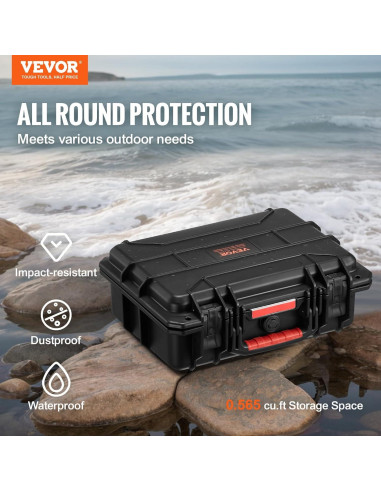 Caja Dura Impermeable VEVOR 40x32x16.6 cm con Espuma
