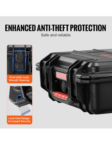 Caja Dura Impermeable VEVOR 40x32x16.6 cm con Espuma