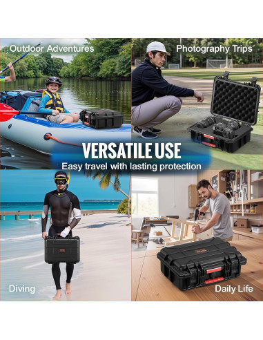 Caja Dura Impermeable VEVOR 40x32x16.6 cm con Espuma