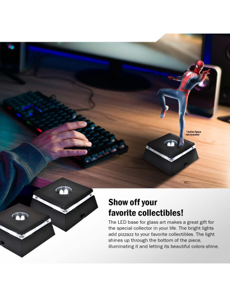 Base de Exhibición LED Asente - Paquete de 2 Luces Blancas 6.35cm