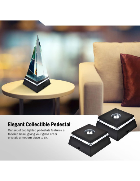 Base de Exhibición LED Asente - Paquete de 2 Luces Blancas 6.35cm