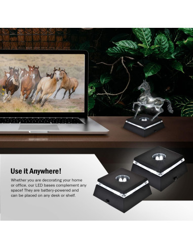 Base de Exhibición LED Asente - Paquete de 2 Luces Blancas 6.35cm