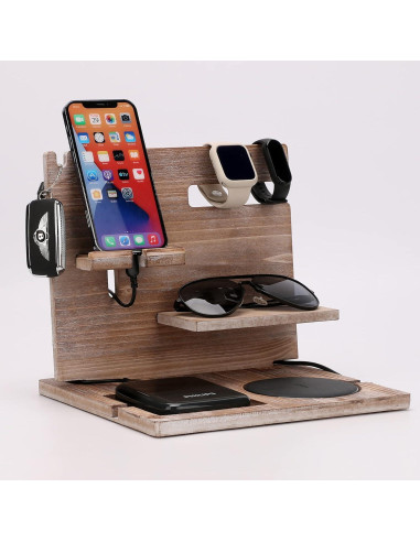 Estación de Acoplamiento de Madera Encozy con Cargador Inalámbrico