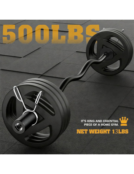 Barra Olímpica EZ Curl Bupans 119.38 cm 500 kg Cromada