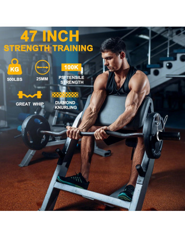 Barra Olímpica EZ Curl Bupans 119.38 cm 500 kg Cromada