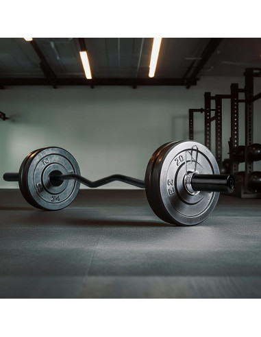 Barra Olímpica EZ Curl Bupans 119.38 cm 500 kg Cromada