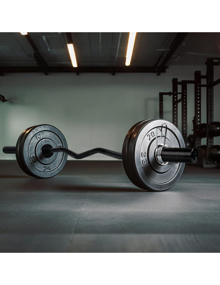 Barra Olímpica EZ Curl Bupans 119.38 cm 500 kg Cromada