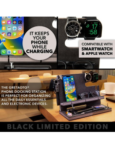 Estación de Acoplamiento de Madera GRETAOTO Personalizada Negra 2