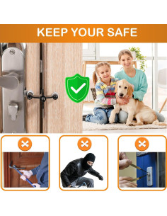 Cerradura de puerta portátil Newlaking, acero inoxidable, seguridad 2