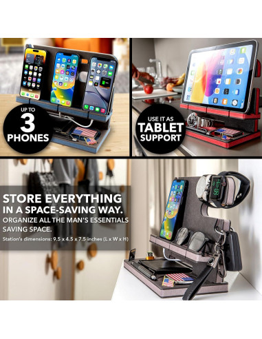 Estación de Acoplamiento de Madera GRETAOTO Personalizada Negra