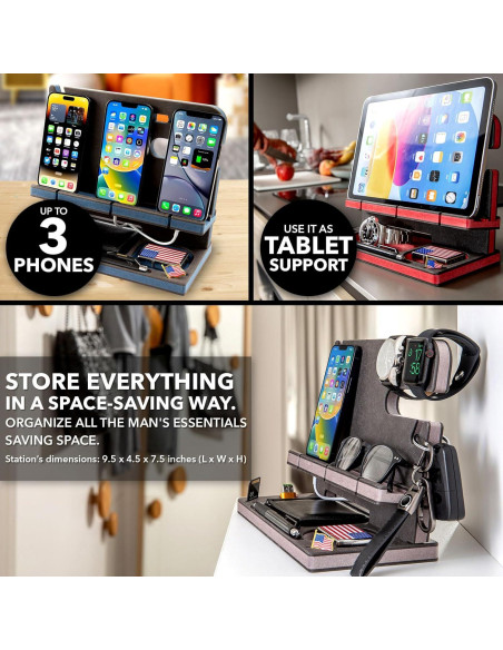 Estación de Acoplamiento de Madera GRETAOTO Personalizada Negra